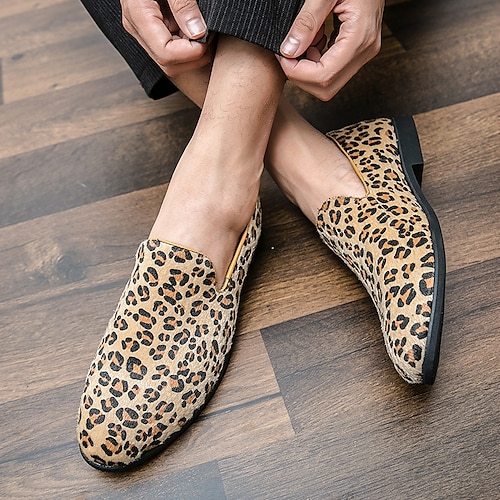 

herren loafer slip-ons leopard komfort loafer lässig täglich party abend pu gelb herbst frühling