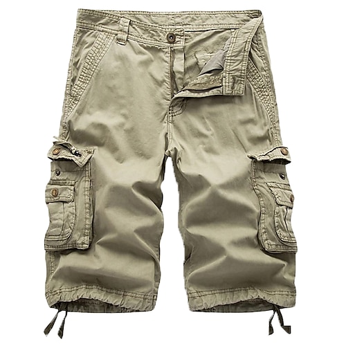 

Men's Streetwear Military Chinos Shorts Tactical Cargo Cotton Going out Pants Solid Colored Knee Length Blue Gray Khaki Green Black