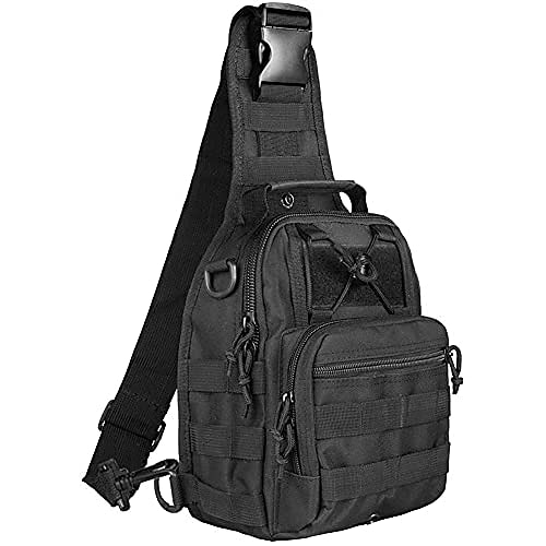 

tactical sling shoulder chest bag 16L military molle waterproof multi-functional crossbody shoulder backpack handbag for hiking walking bike riding camping outdoor sports
