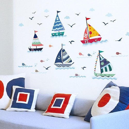 

Manufacturers Wholesale New Sail Cartoon Children'S Room Kindergarten Decoration Pvc Can Be Removed Wall Stickers Painting 5070cm