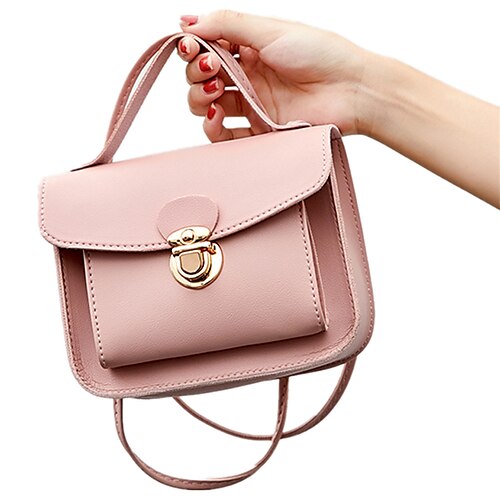 

Women's Retro Handbags Crossbody Bag PU Leather Buttons Fashion Daily Date Black Gray Pink Red