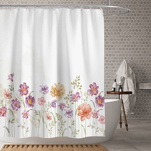 

Waterproof Fabric Shower Curtain Bathroom Decoration and Modern and Classic Theme and Floral / Botanicals .The Design is Beautiful and DurableWhich makes Your Home More Beautiful.