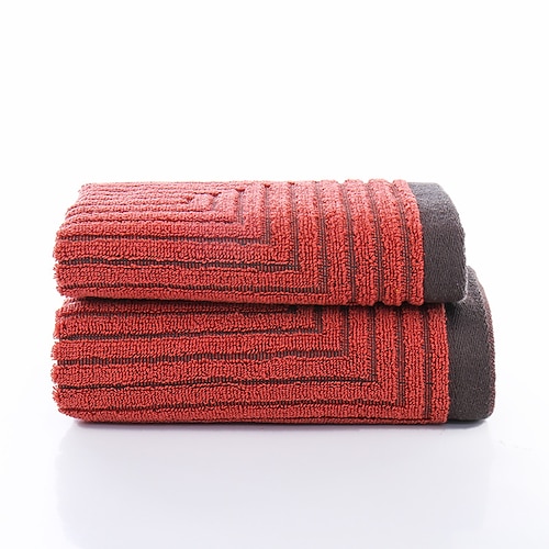 

2 Pcs 100% Cotton Premium Ring Spun Hand Kitchen Shower Towel(Set) Machine Washable Super Soft Highly Absorbent Quick Dry For Bathroom Hotel Spa Solid 34x74cm