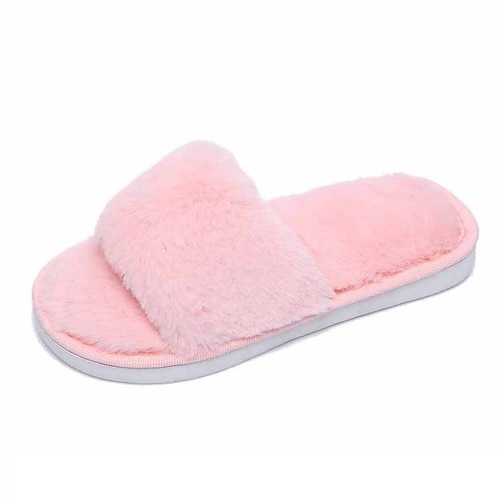 

Girls' Slippers & Flip-Flops Comfort Novelty Faux Fur Fashion Sandals Little Kids(4-7ys) Big Kids(7years ) Daily Beach Black Pink Beige Fall Summer