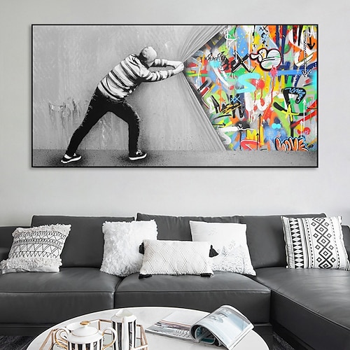 

Wall Art Canvas Prints Painting Artwork Picture People Abstract Graffiti Home Decoration Decor Rolled Canvas No Frame Unframed Unstretched
