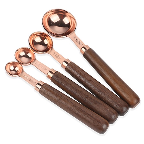 

Stainless Steel Measuring Spoons Set Rose Gold Measuring Cups Kitchen Accessories Baking Tea Coffee Spoon Measuring Tools