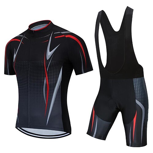 

CAWANFLY Men's Cycling Jersey with Bib Shorts Short Sleeve Mountain Bike MTB Road Bike Cycling Black Geometic Vintage Bike Clothing Suit Breathable Sweat wicking Polyester Sports Geometic Vintage