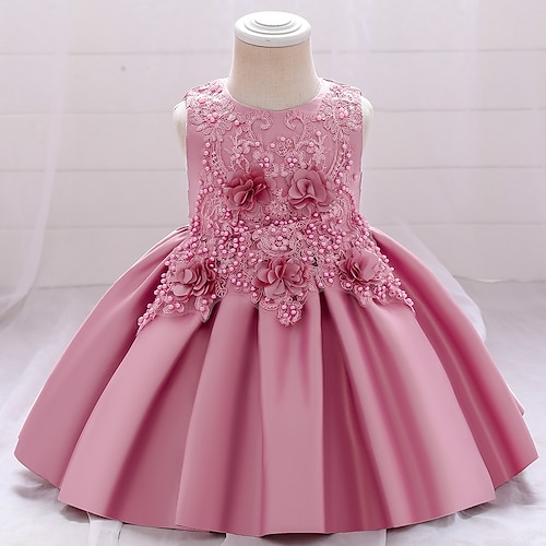 

Infantil Pouco Para Meninas Vestido Côr Sólida Skater Dress Diário Férias Bordado Pasta de feijão em pó Refeição com carne Azul Altura dos Joelhos Sem Manga Princesa Estilo bonito Doce Vestidos Dia