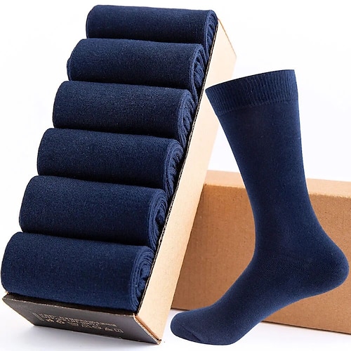 

Herren 6 Paare Socken Freizeitsocken Schwarz 1 Schwarz Farbe Baumwolle Einfarbig Casual Urlaub Mittel Herbst Winter Komfort