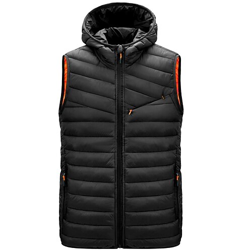 

Men's Puffer Vest Outdoor Casual Date Casual Daily Office & Career Solid / Plain Color Outerwear Clothing Apparel Wine Black Green
