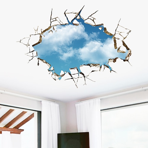 

Ciel bleu et nuages blancs paysage stickers muraux chambre salon amovible pvc décoration de la maison sticker mural 1 pc