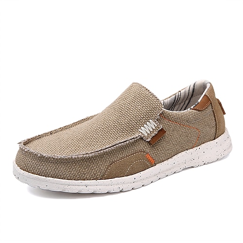 

Herren Slipper Slipper Komfort-Müßiggänger Loafer aus Stoff Geschäftlich Casual Klassisch Outdoor Täglich Kunststoff Fliegendes Weben Atmungsaktiv Rutschfest Stoßdämpfend Khaki Blau Grau Herbst