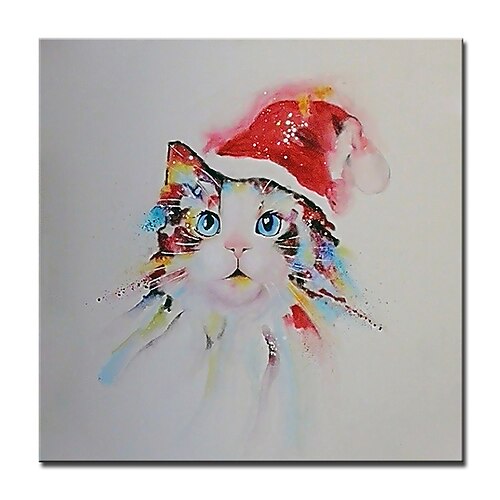 

pintura al óleo de navidad hecho a mano pintado a mano arte de la pared mintura moderno abstracto gato animal decoración del hogar decoración lienzo enrollado sin marco sin estirar