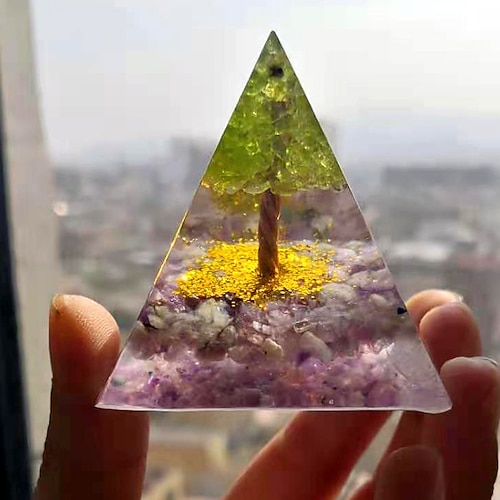 

7 Chakra Crystal Tree of Life Orgone Pyramid Kit EMF Protection Meditation Yoga Energy Generator home decor