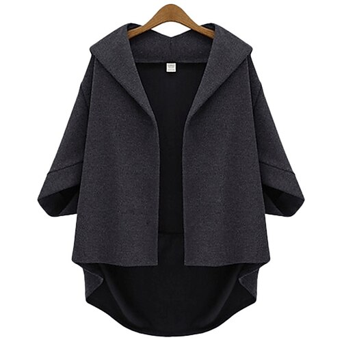 

Women's Coat Hoodie Jacket Winter Fall Coat Casual Modern Style Casual Daily Polyester Short Navy Black Buttoned Front Hoodie Standard Fit 2022 XL XXL XXXL 4XL 5XL / Solid Color