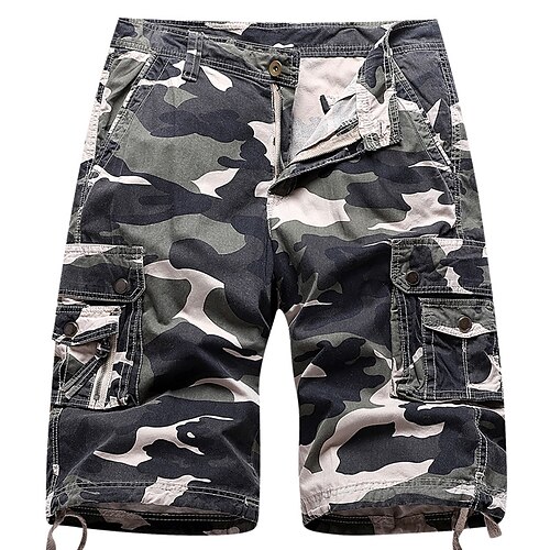 

Men's Cargo Shorts Hiking Shorts Military Camo Summer Outdoor Ripstop Breathable Multi Pockets Sweat wicking Shorts Bottoms 6 Pockets Knee Length Violet Jungle camouflage Cotton Hunting Fishing