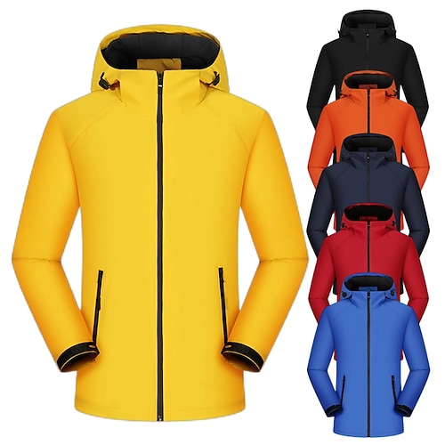 

Men's Women's Hiking Softshell Jacket Hiking Fleece Jacket Winter Outdoor Waterproof UV Sun Protection Quick Dry Lightweight Jacket Top Fishing Climbing Running Sapphire Navy orange Yellow Black