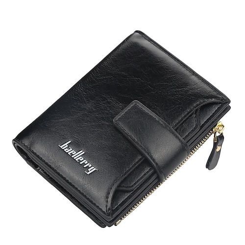 

Unisex Retro Wallet PU Leather Solid Color Daily Office & Career Wine Blue Black Pink