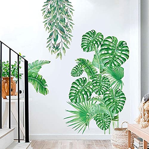 

Monstera Leaf Tropical Vibrant Fresh Leaves Posters Vinyl Green Plants Wall Decals Wall Stickers Wall Art Murals Nursery Office Wall Stickers 4560cm For Bedroom Living Room