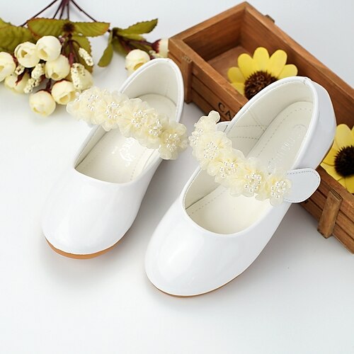 

Fille Ballerines Chaussures de Demoiselle d'Honneur Fille Cuir Verni Mariage Chaussures habillées Enfant en bas âge (9m-4ys) Petits enfants (4-7 ans) Fête de Mariage Soirée Evénement Perle Fleur