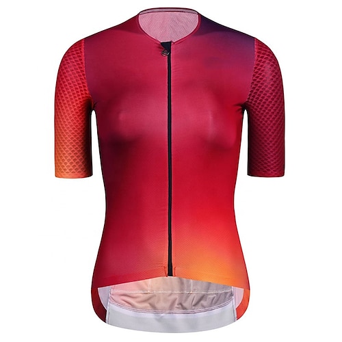 

CAWANFLY Women's Cycling Jersey Short Sleeve Bike Tracksuit Jersey Top with 3 Rear Pockets Road Bike Cycling Cycling Breathable Quick Dry Front Zipper Burgundy Polyester Sports Clothing Apparel