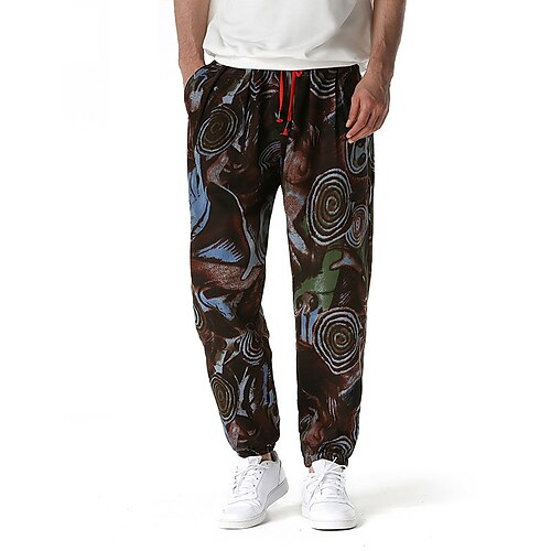 

Men's Sweatpants Drawstring Pocket Flower Sport Athleisure Pants Bottoms Breathable Sweat Out Comfortable Everyday Use Street Casual Athleisure Daily Activewear