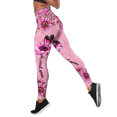 

Per donna magro Pantaloni Misto cotone Blu Viola Rosa Vita normale Pantaloni Interni Yoga Stampa Media elasticità Lunghezza intera Traspirante Colorato S M L XL XXL / Taglia piccola