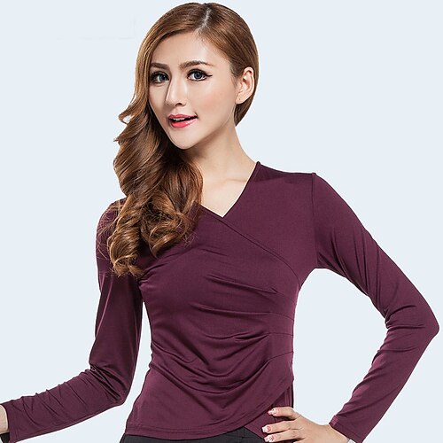 

Activewear Top Solid Women's Training Performance Long Sleeve Nylon