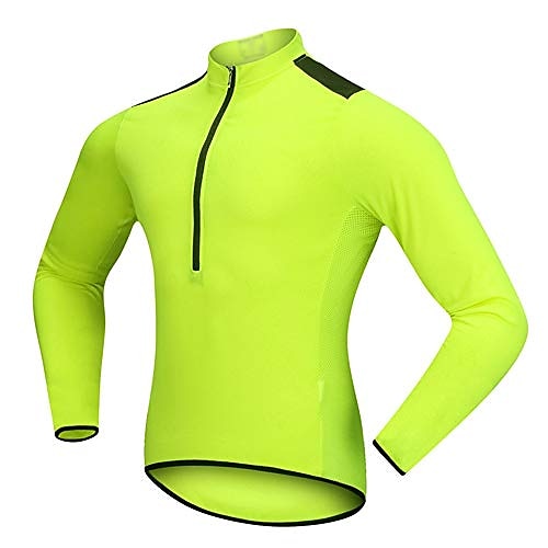 

men's outdoor cycling jerseys unisex men's cycling suit breathable cycling clothing quick dry men long sleeve jersey with reflective strip and back pocket breathable biking top