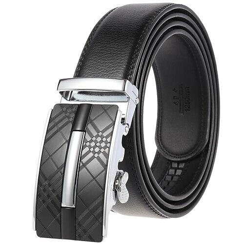 

Men's Belt Faux Leather Belt Ratchet Belt Black Yellow Faux Leather Alloy Fashion Pure Color Daily