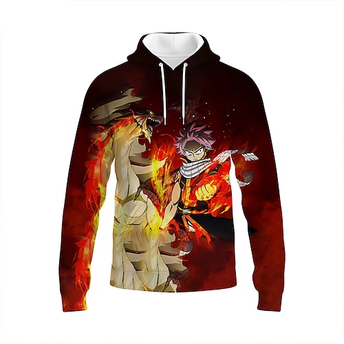 

Inspired by Fairy Tail Natsu Dragneel Cartoon Manga Back To School Anime Harajuku Graphic Kawaii Hoodie For Unisex All Couple's Adults' 3D Print Polyster