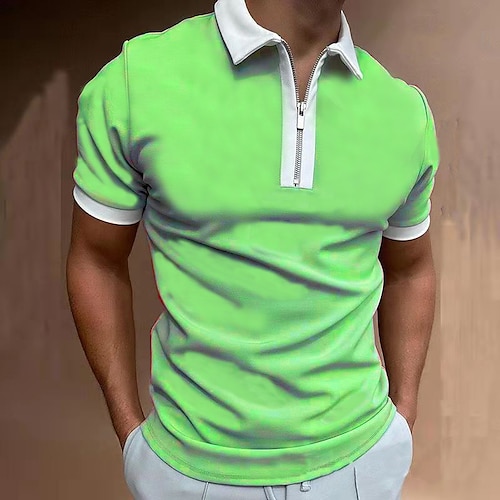 

Per uomo Camicia da golf Golf Polo Attività commerciale Informale Collo a polo Classico Manica corta Essenziale Tinta unita / tinta unita Tasche Pulsante frontale Estate Primavera estate Nero Verde