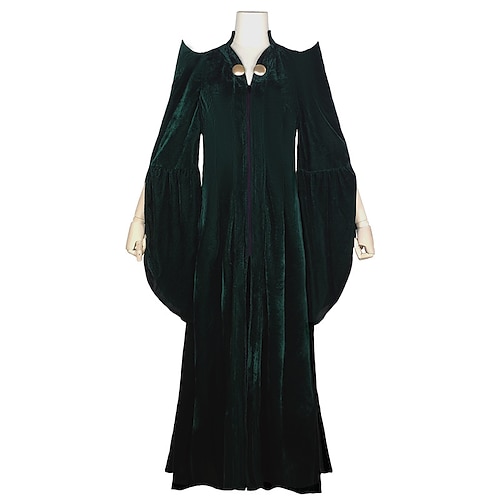 

Magician Magic Witch Minerva McGonagall Dress Masquerade Women's Movie Cosplay Vacation Halloween Dark Green Dress Hat Carnival Masquerade Polyester