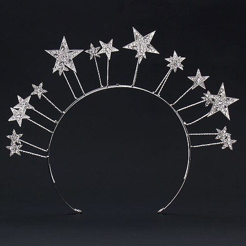 

Birthday Crown Birthday Party Five-star Crown Rhinestone Alloy Headband Children's Day Performance Headdress Hair Accessories