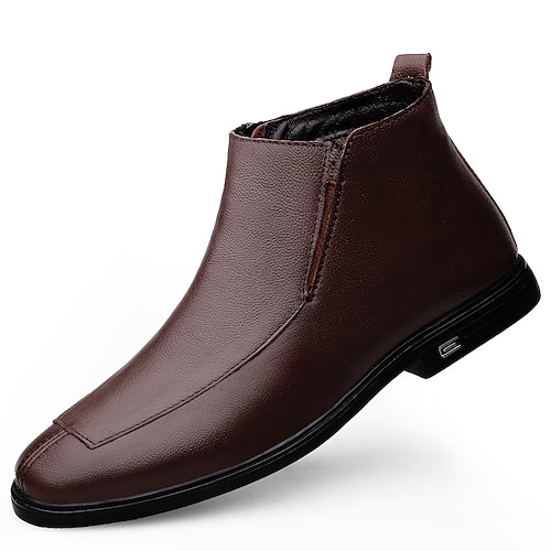 

Men's Boots Chelsea Boots Casual British Daily Nappa Leather Booties / Ankle Boots Black Brown Fall Spring