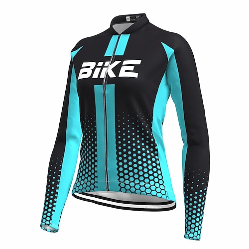 

21Grams Women's Cycling Jersey Long Sleeve Bike Top with 3 Rear Pockets Mountain Bike MTB Road Bike Cycling Breathable Quick Dry Moisture Wicking Reflective Strips Blue Polyester Spandex Sports