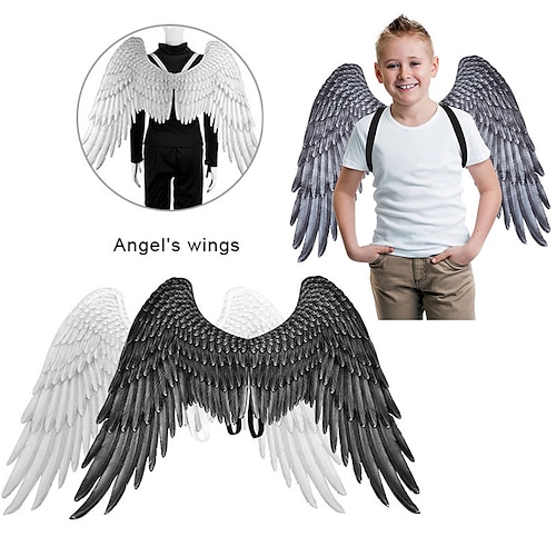 

Halloween 3D Angel Wings Mardi Gras Theme Party Cosplay Wings For Kids Adult Big Black Wings Devil Costume