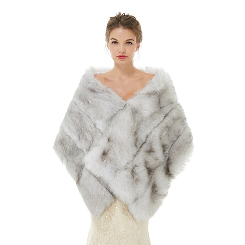 

Sleeveless Shawls Faux Fur Wedding / Party / Evening Women's Wrap With Solid