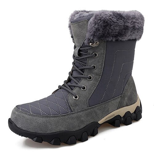 

Homme Bottes Bottes de neige Bottes d'hiver Doublure Polaire Sportif Casual Extérieur Cuir Bottes Mi-mollet Noir Rouge Bordeaux Gris Hiver Automne