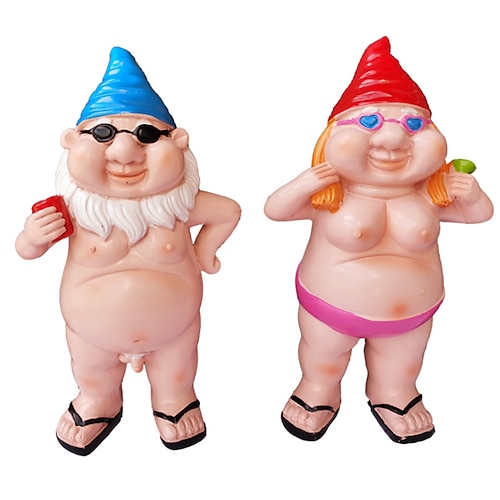 

Garden Dwarf 3D Ornaments Dwarf Resin Crafts Old Man And Woman With White Beard A Pair Of Resin Ornaments