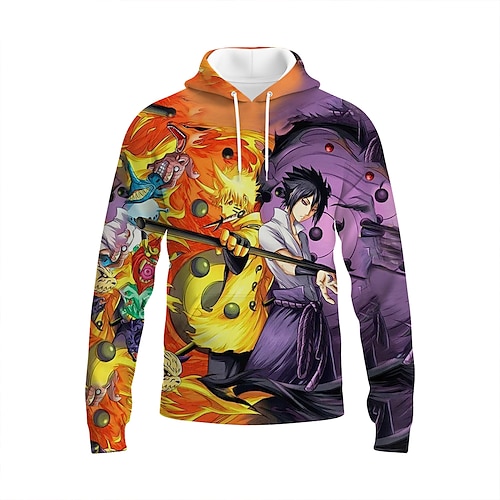 

Naruto Uchiha Sasuke Uzumaki Naruto Anime Dessin Animé Manga Animé 3D Harajuku Art graphique Sweat à capuche Pour Unisexe Tous Couple Adulte Impression 3D Polyester