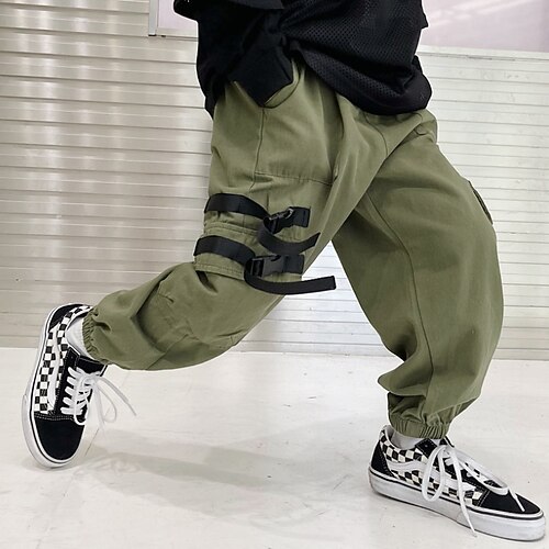 

Kids Boys Pants Solid Colored Active Cotton 3-8 Years Fall Green