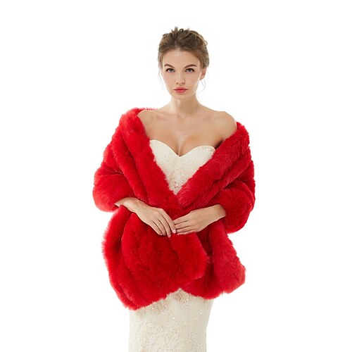 

Sleeveless Shawls Faux Fur Wedding / Party / Evening Women's Wrap With Solid