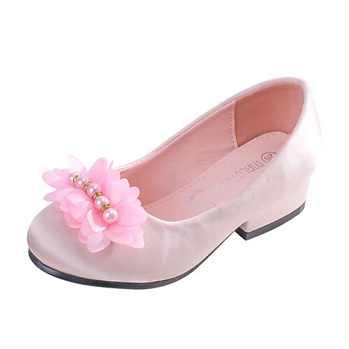 

Girls' Heels Flower Girl Shoes Princess Shoes Satin Little Kids(4-7ys) Big Kids(7years ) Wedding Party Party & Evening Rhinestone Bowknot Pink Champagne Ivory Fall Spring