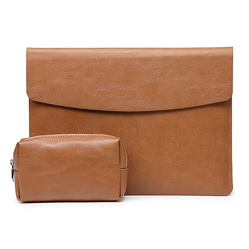 

Laptop Sleeves 12"" 13.3"" 13"" inch Compatible with Macbook Air Pro, HP, Dell, Lenovo, Asus, Acer, Chromebook Notebook Waterpoof PU Leather Solid Color for Business Office
