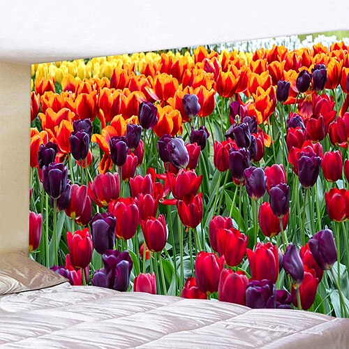 

Tulip Wall Tapestry Art Decor Blanket Curtain Hanging Home Bedroom Living Room Decoration Polyester