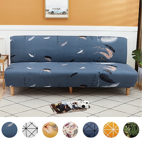 Stretch Armless Sofa Bed Cover Futon Slipcover Full Folding Elastic Protector US 