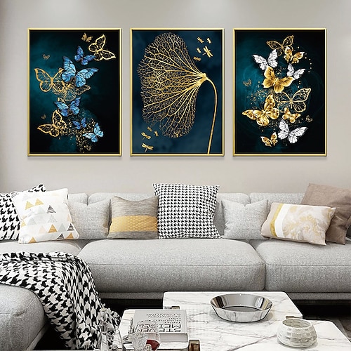 

Wall Art Canvas Poster Painting Artwork Picture Abstract Butterfly Gold Home Decoration Dcor Rolled Canvas No Frame Unframed Unstretched