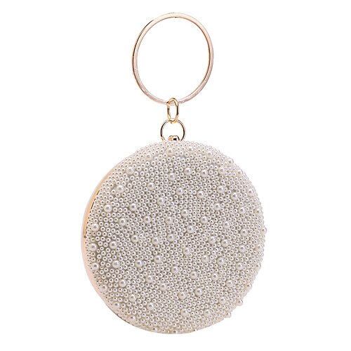 

Women's Chain Bag Bridal Purse Evening Bag Polyester Pearls Chain Party / Evening Date Champagne Beige