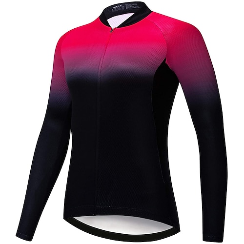 

21Grams Mulheres Manga Longa Camisa para Ciclismo Preto / Vermelho Azul / Preto Preto / Laranja Gradiente Moto Blusas Ciclismo de Montanha Ciclismo de Estrada Elastano Poliéster Respirável Secagem